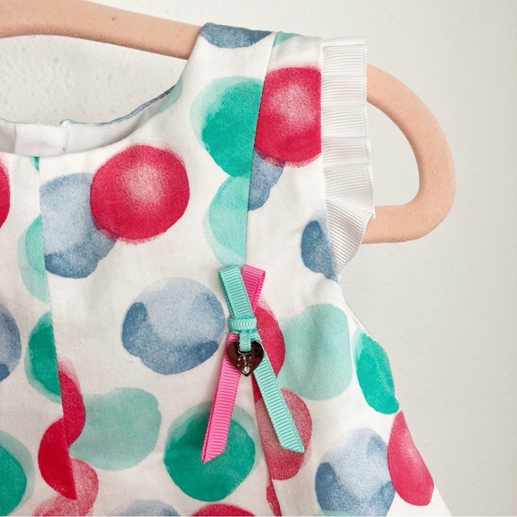 NWT Mayoral Chic dress multi color polka dot fully lined flutter sleeve 12 month - Picture 5 of 9